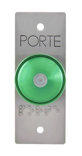 Aiphone - BP de sortie en inox accessibilité, encastrable, avec LED, buzzer