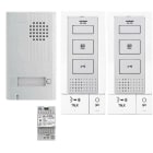 Aiphone - Kit audio 2 fils intégral m.l, plat. saillie alu, 1 bouton, 1 transfo & 2 postes