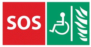 Aiphone - Jeu de 2 stickers (SOS & PMR sur fond vert) pour platine IX