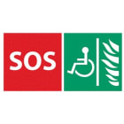 Aiphone - Jeu de 2 stickers (SOS & PMR sur fond vert) pour platine IX