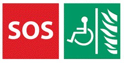 Aiphone - Impression de 2 stickers (SOS & PMR sur fond vert) pour platine LEDIA & LEDIEA