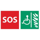 Aiphone - Impression de 2 stickers (SOS & PMR sur fond vert) pour platine LEDIA & LEDIEA