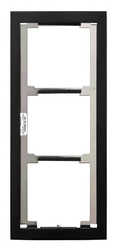 Aiphone - Façade finition noire satinée cadre 3 modules