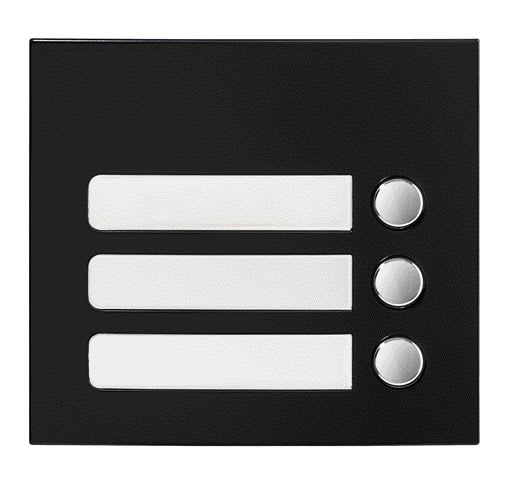 Aiphone - Façade 3 BP finition noire satinée pour module d'appel GTSW