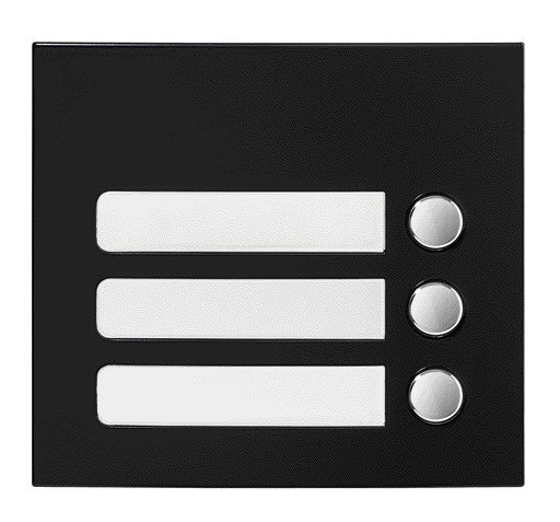 Aiphone - Façade 3 boutons poussoir finition noire satin pour module d'appel GTSW