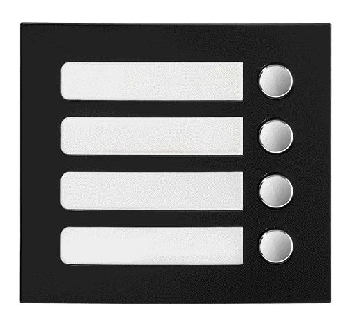Aiphone - Façade 4 BP finition noire satinée pour module d'appel GTSW