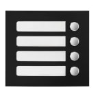 Aiphone - Façade 4 BP finition noire satinée pour module d'appel GTSW