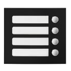 Aiphone - Façade 4 boutons poussoir finition noire satin pour module d'appel GTSW