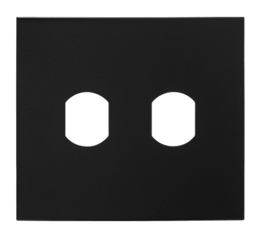 Aiphone - Façade noir satin, 2 perçages diamètre 25 mm pour VIGIK+ et / ou canon résident