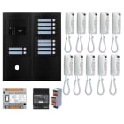 Aiphone - Pack audio 10 BP, programmé, encastré, alim. & 10 x GT1D, finition noire satin