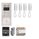 Aiphone - Pack audio 4 BP programmé, encastré, centrale, alim. & 4 postes audio GT1D