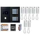 Aiphone - Pack audio 7 BP, programmé, encastré, alim. & 7 x GT1D, finition noire satin