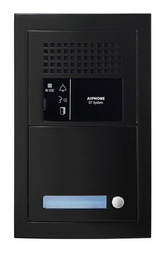 Aiphone - Platine audio modulaire 1 appel, résistante au vandalisme, finition noire satin