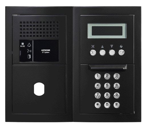 Aiphone - Platine audio modulaire, défilement, finition noir, avec emplacement Vigik