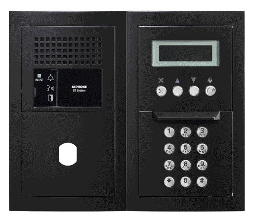 Aiphone - Platine audio modulaire à défilement, emplacement VIGIK+, finition noire satin