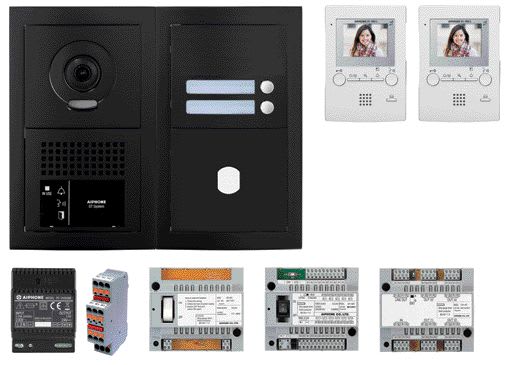 Aiphone - Pack GT vidéo 2 BP programmé avec platine façade noire satin