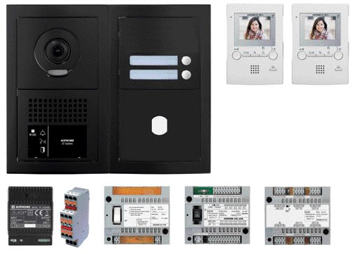 Aiphone - Pack vidéo programmé 2 BP, platine noire satin, 2 x GT1M3L - Délai 3 semaines