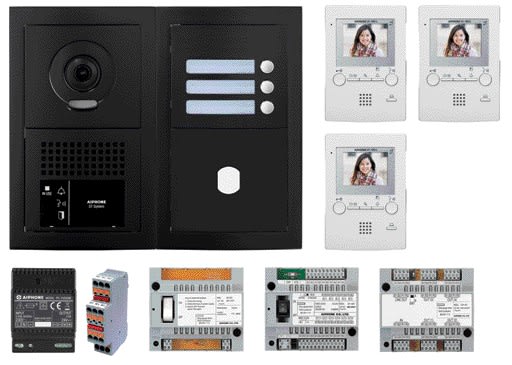 Aiphone - Pack vidéo programmé 3 BP, platine noire satin, 3 x GT1M3L - Délai 3 semaines