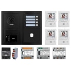 Aiphone - Pack vidéo programmé 4 BP, platine noire satin, 4 x GT1M3L - Délai 3 semaines