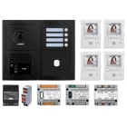 Aiphone - Pack GT vidéo 4 BP programmé avec platine façade noire satin