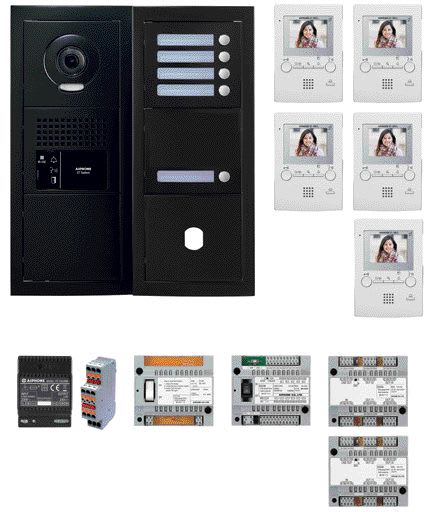 Aiphone - Pack GT vidéo 5 BP programmé avec platine façade noire satin