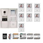 Aiphone - Pack vidéo 7 bp encastré, module vigik, centrales, 2 gt4z, 7 gt1m3l & alim.