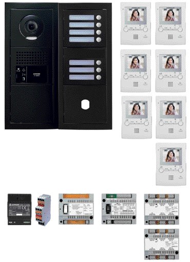 Aiphone - Pack vidéo programmé 7 BP, platine noire satin, 7 x GT1M3L - Délai 3 semaines