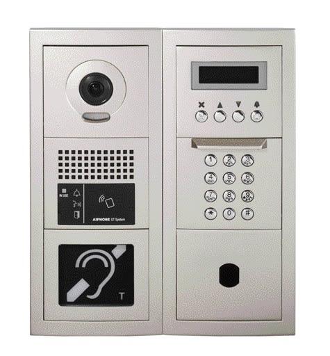 Aiphone - Platine vidéo modulaire à défilement avec boucle magnétique & emplacement VIGIK+