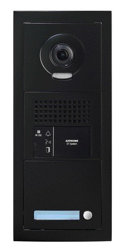 Aiphone - Platine vidéo modulaire 1 appel, résistante au vandalisme, finition noire satin