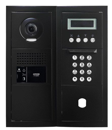 Aiphone - Platine vidéo modulaire, défilement, finition noir, emplacement Vigik