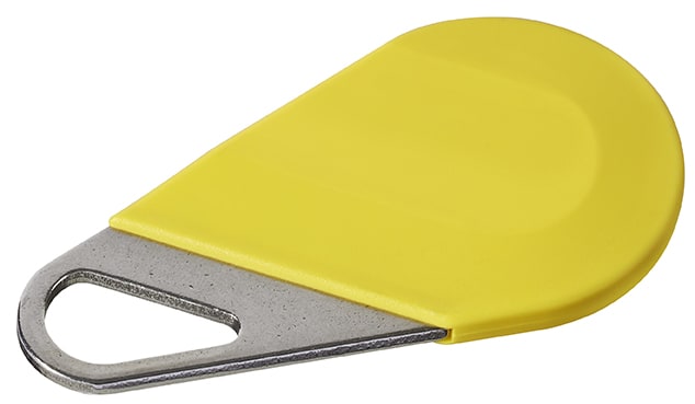 Aiphone - Badge hexact type porte cle de couleur jaune