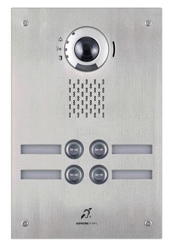 Aiphone - Platine vidéo enc. 4 bp ip/sip, inox, pictos, synthèse vocale, boucle magnétique