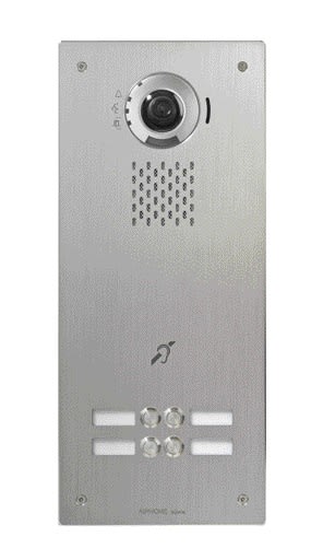 Aiphone - Plat. vidéo IP enc. inox, 4 BP, SIP, picto, s. vocale & b. m. - Délai 5 semaines