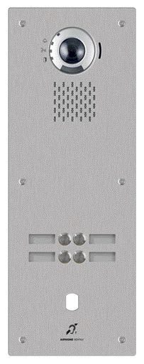 Aiphone - Plat. vidéo enc. 4bp ip/sip, inox,pictos, syn. vocale, b. magnétique, per. vigik