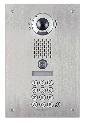 Aiphone - Plat. v. enc. 1bp ip/sip,inox,access,pictos,s. vocale,boucle m, clavier codé