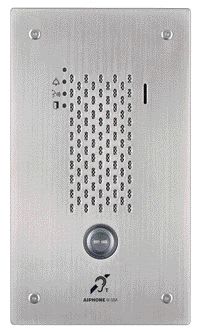 Aiphone - Plat. audio enc. inox 1 bp ip/sip, synthèse vocale, pictos, boucle magnétique