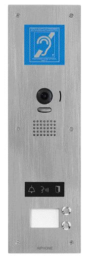 Aiphone - Platine vidéo inox enc. 2bp, synthèse vocale, pictos & boucle magnétique pour jp