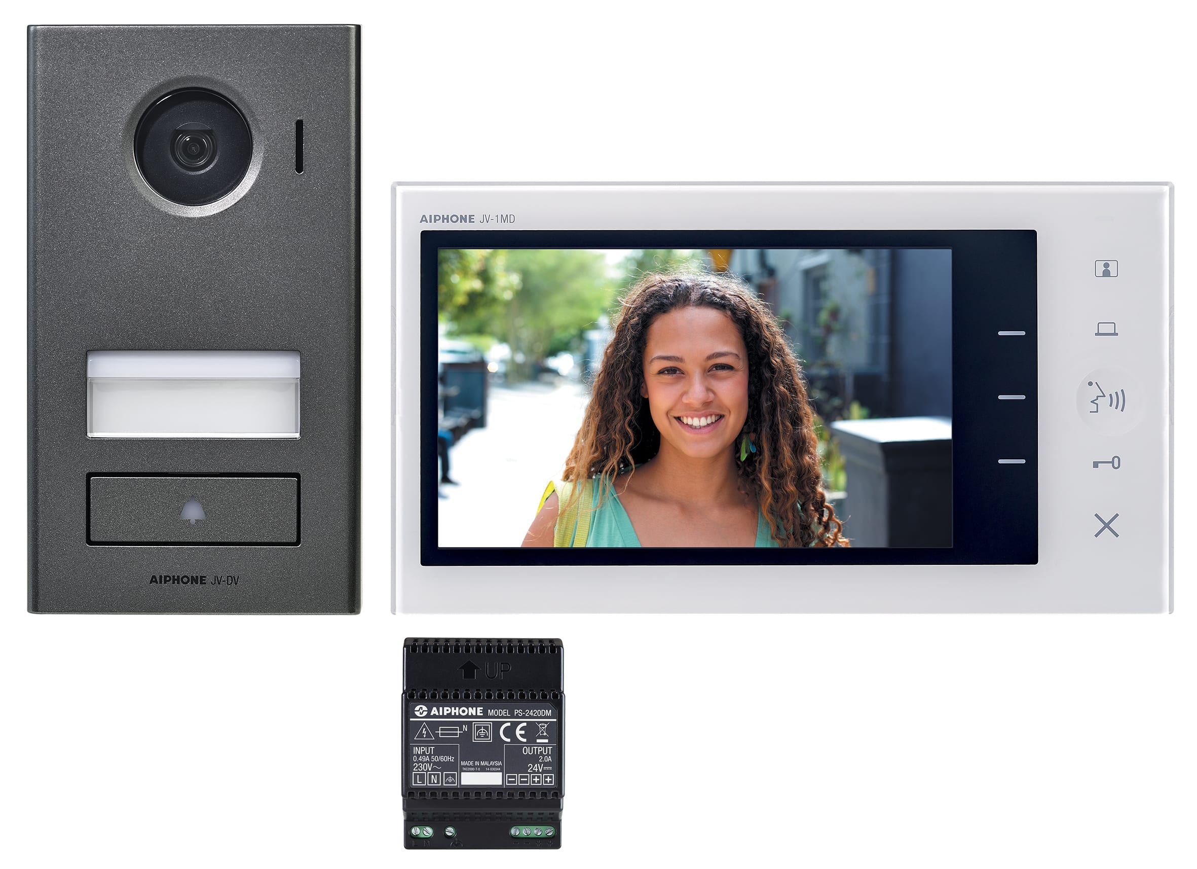 Aiphone - Kit video platine saillie avec moniteur ecran 7 - 2 fils integral