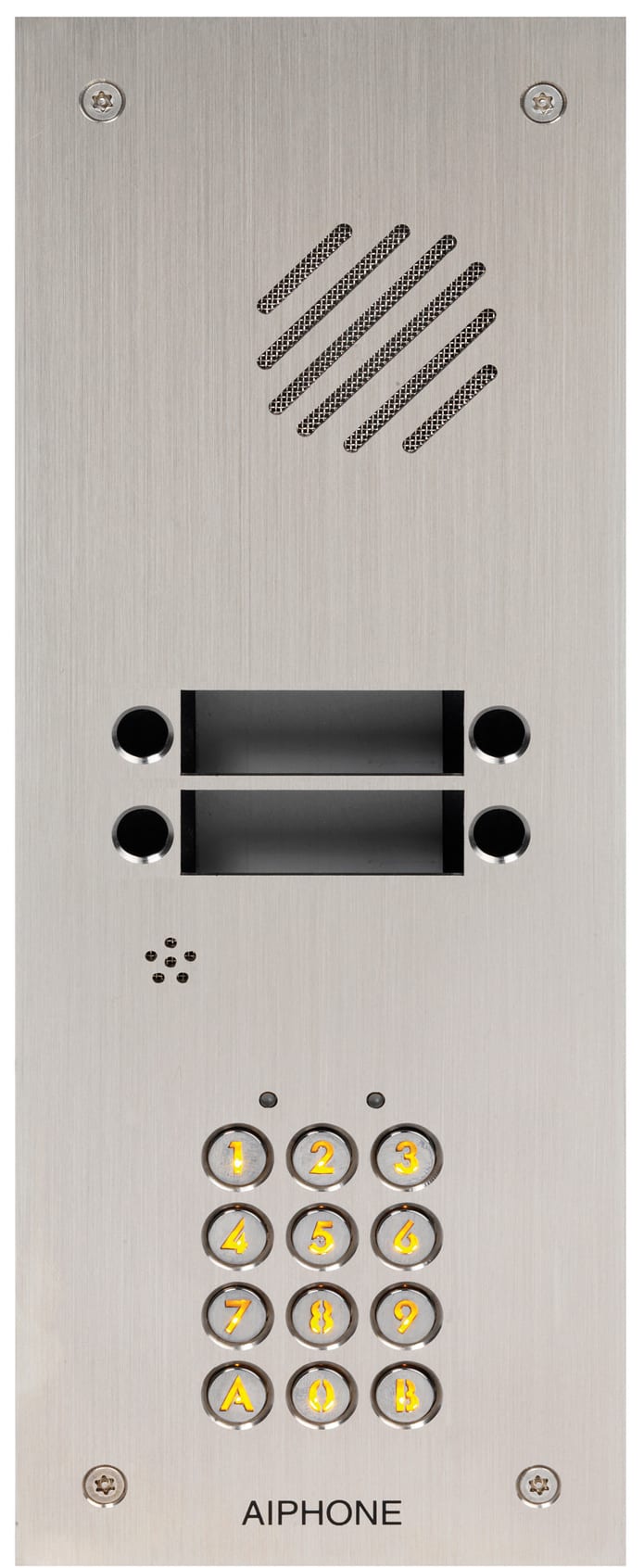 Aiphone - Platine inox 4 BP encastrée, clavier 100 codes, 2 relais, pour DA4DS