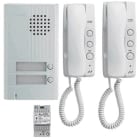 Aiphone - Kit audio platine alu saillie 2 boutons, 2 combinés et 1 transformateur