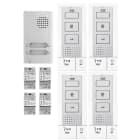 Aiphone - Kit audio 4 BP, 4 postes m. libres et 4 alim. (DA4DS+4xDB1MD+4xPT1211DR), 2 fils