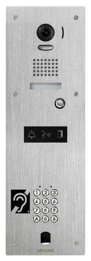 Aiphone - Platine vidéo inox enc. 1bp, clavier codé, percage vigik avec obt. boucle magnét
