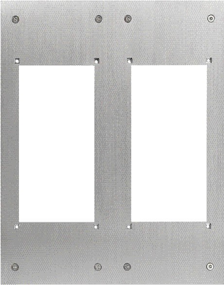 Aiphone - Façade d'adaptation inox pour d'encadrement GT pour 2 x GF2F pour potelet PA1603