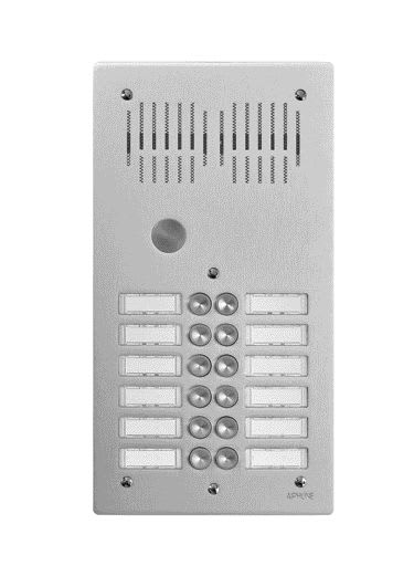 Aiphone - Platine de rue 12 boutons encastrée - 2 rangées, hauteur : 339mm