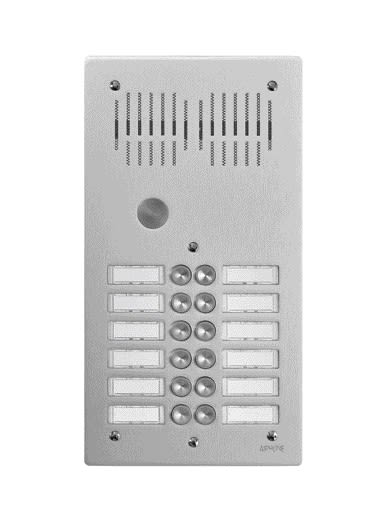 Aiphone - Platine audio 12 boutons d'appel, en aluminium 4 mm, encastrée sur 2 rangées