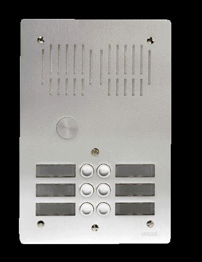 Aiphone - Platine de rue 6 boutons encastrée - 2 rangées, hauteur : 270mm