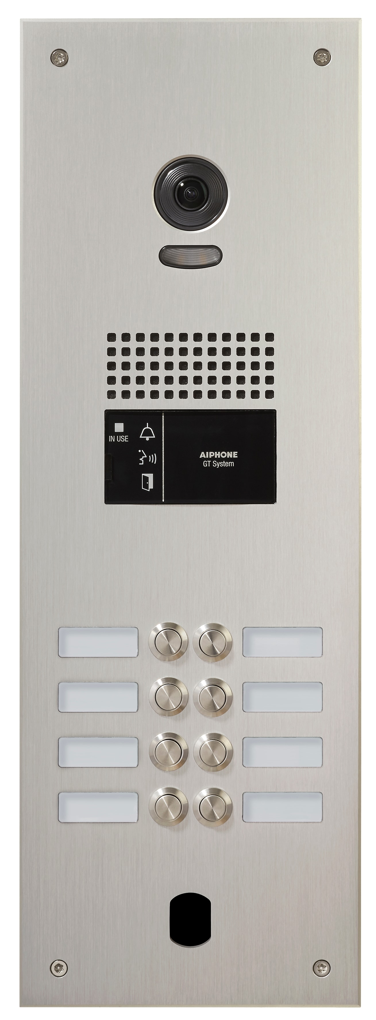 Aiphone - Platine vidéo monobloc gt alu naturel 8 bp d'appel avec électronique incluse