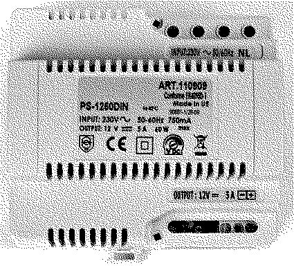 Aiphone - Alimentation modulaire 230 Vac / 12 Vcc - 5 A, fixation rail DIN 6 modules