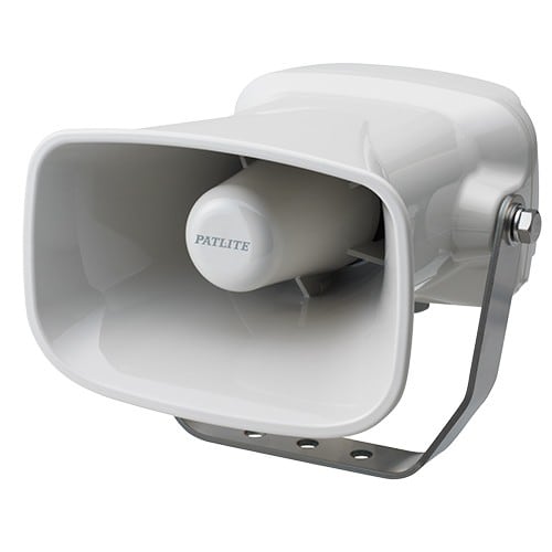 Patlite Europe GMBH - Sirène d'alarme avec mélodies, blanc, 12-24V DC, 32 canaux, 110 dB, câble, IP65