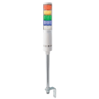 Patlite Europe GMBH - Colonne lumineuse blanche, 5 étages multicolores, 24VDC, tube et équerre, buzzer